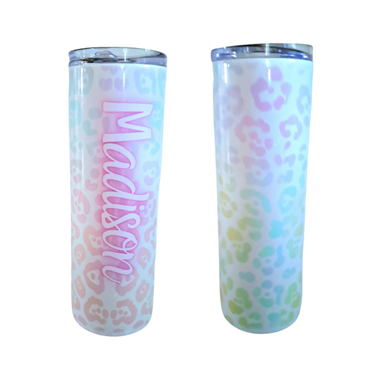 Personalized Pastel Cheetah Tumbler 20 oz