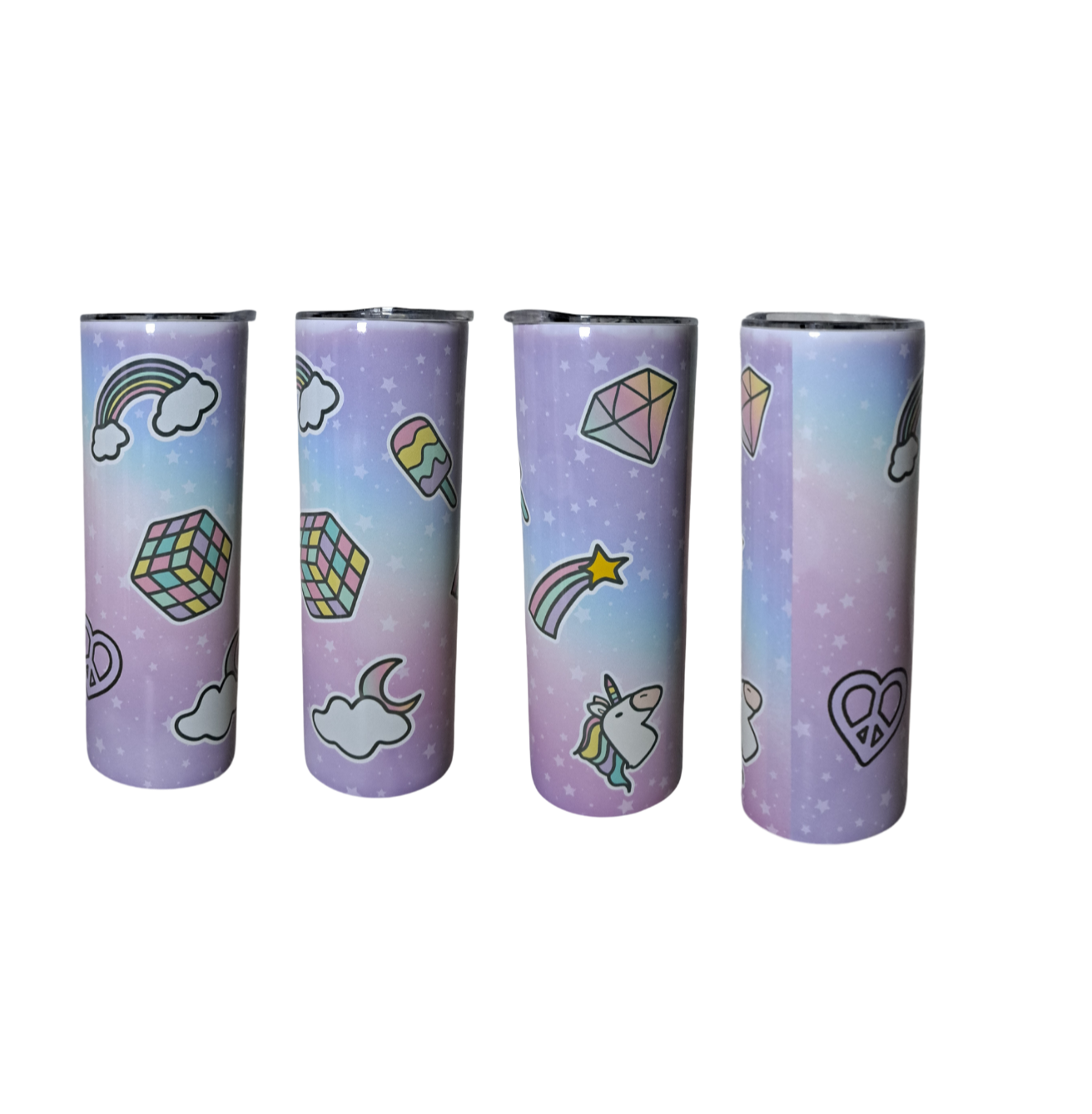 Retro Rainbow Stickers Tumbler 20 oz