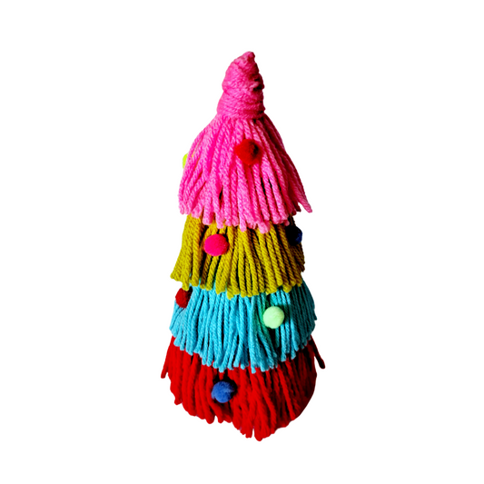 Merry and Bright Yarn Tree with Poms