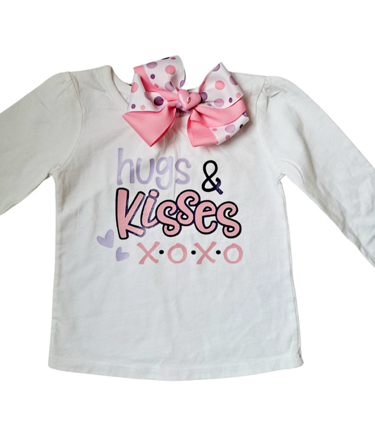 Hugs and Kisses Toddler Shirt & Hair Bow